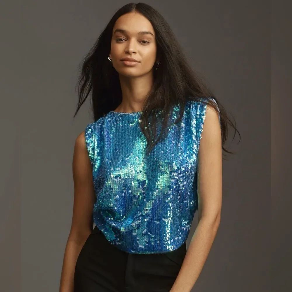 Anthropologie Pilcro Cashmere Sequin Sweater Vest NWT